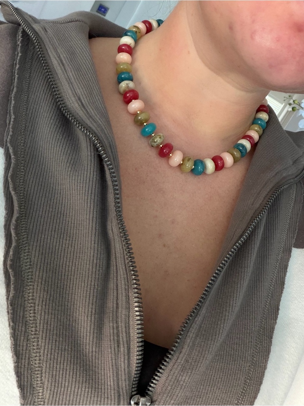 Anthropologie Multicolor Glossy Bead Choker